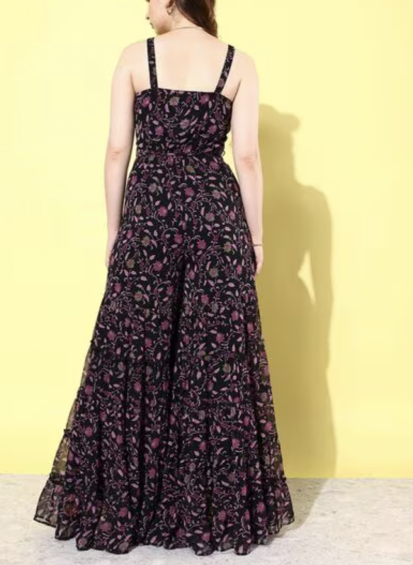 Women Floral Print Jumpsuit with Insert Pockets - Image 4